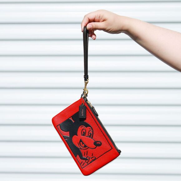 NWT Coach x Keith Haring Mickey Mouse Card Wallet Wristlet - Picture 1 of 12